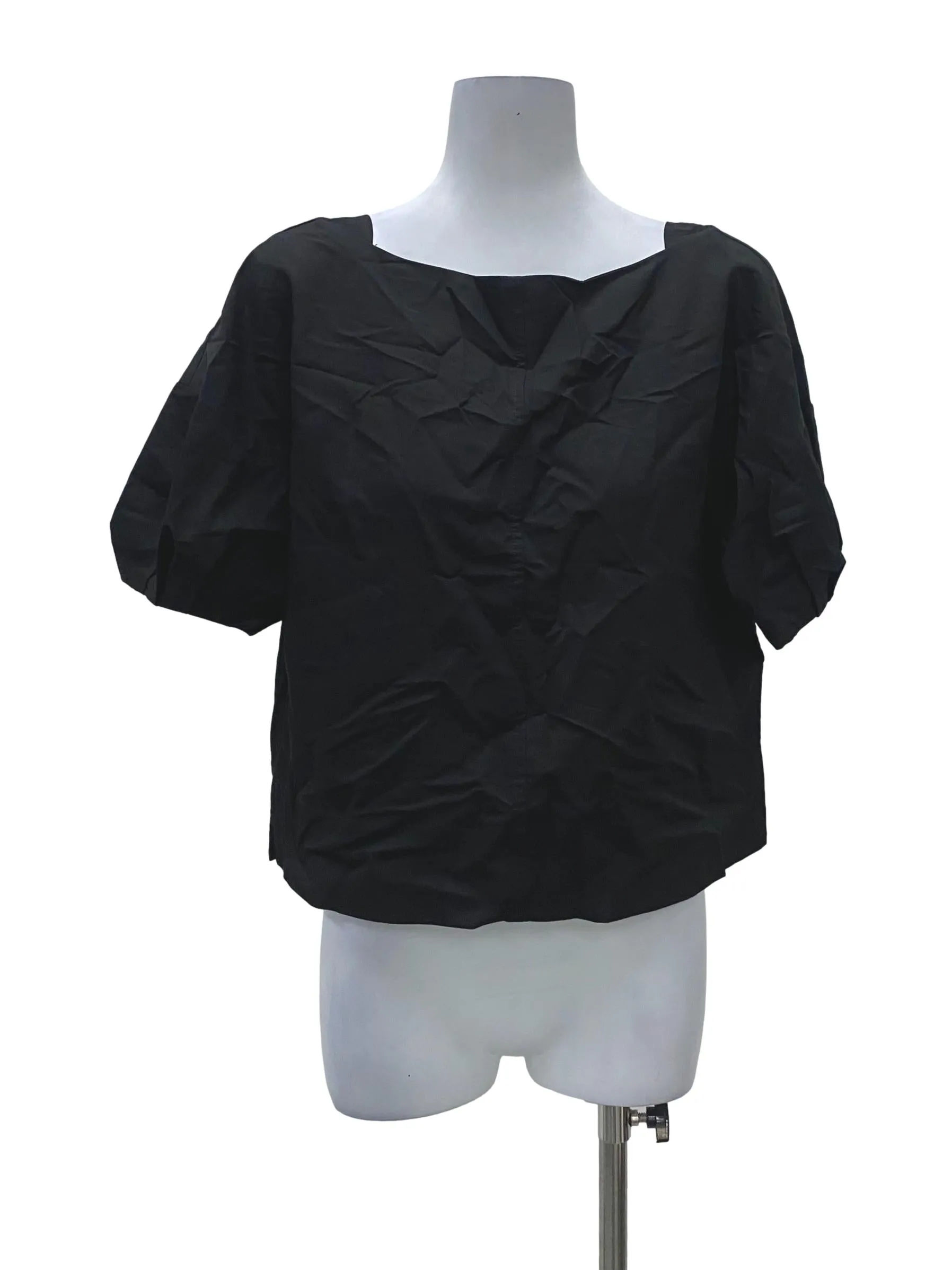 Black Puffer Sleeve Blouse