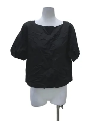 Black Puffer Sleeve Blouse