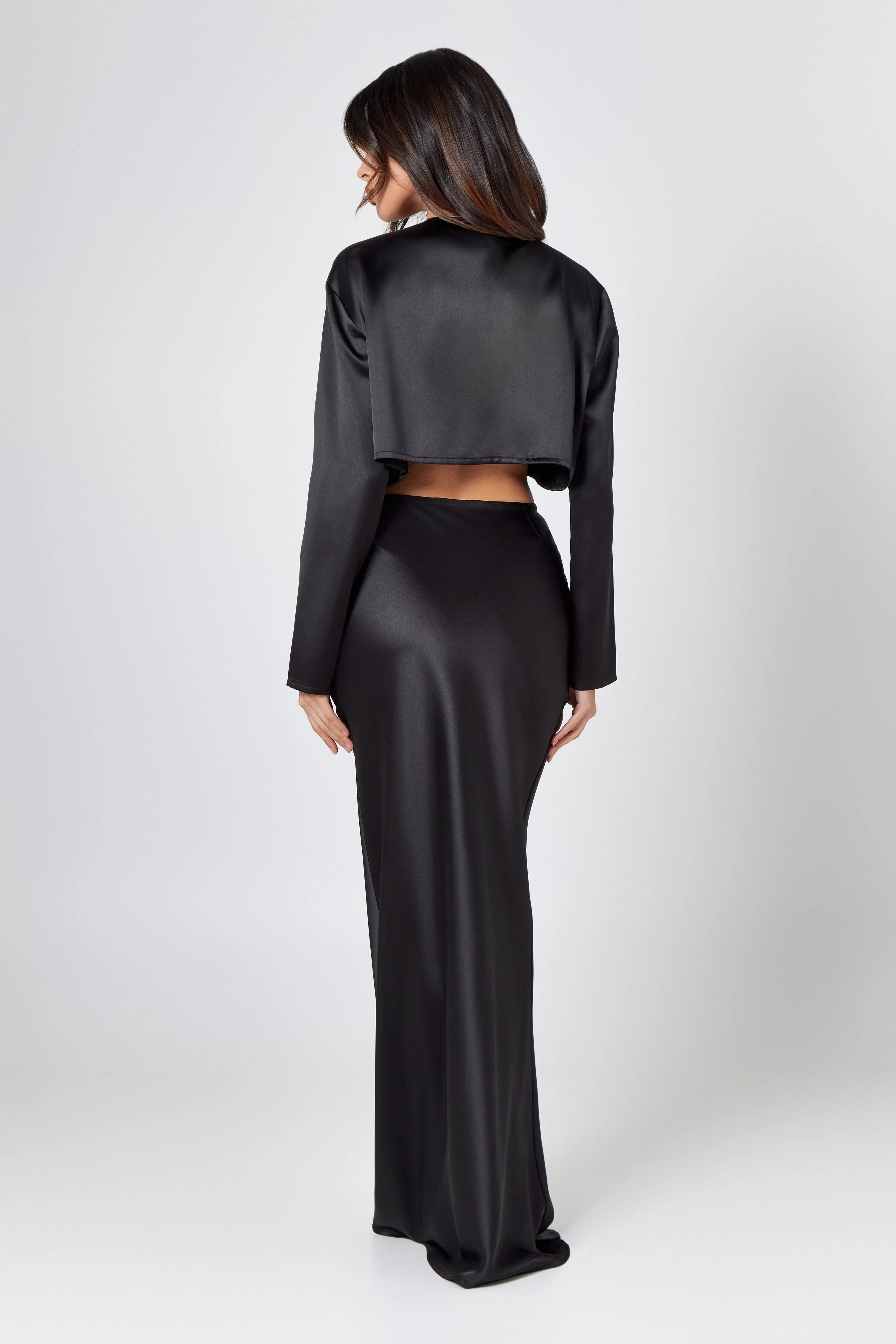 Black Satin Blouse