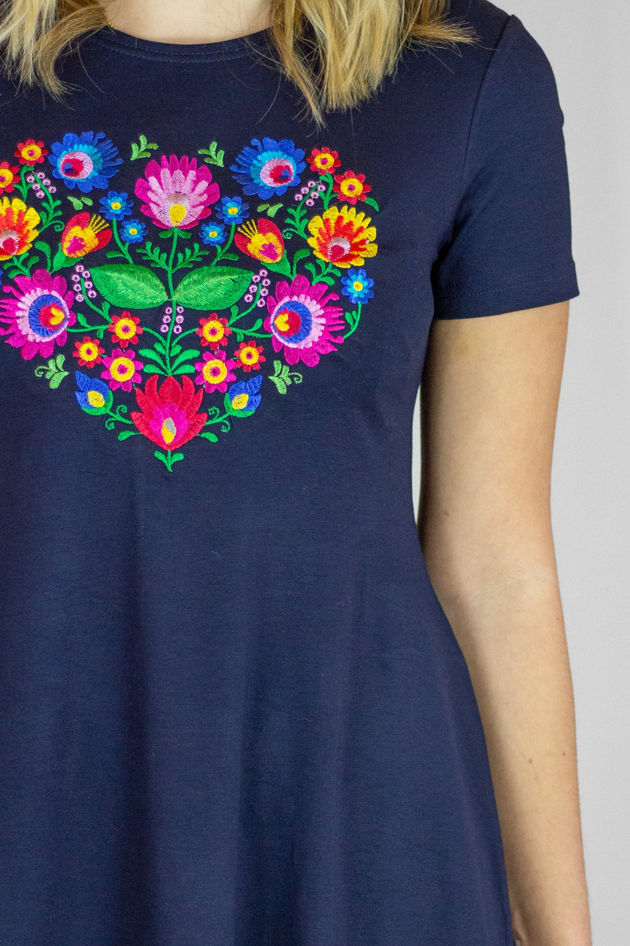 Blooming Heart Navy Blue Top