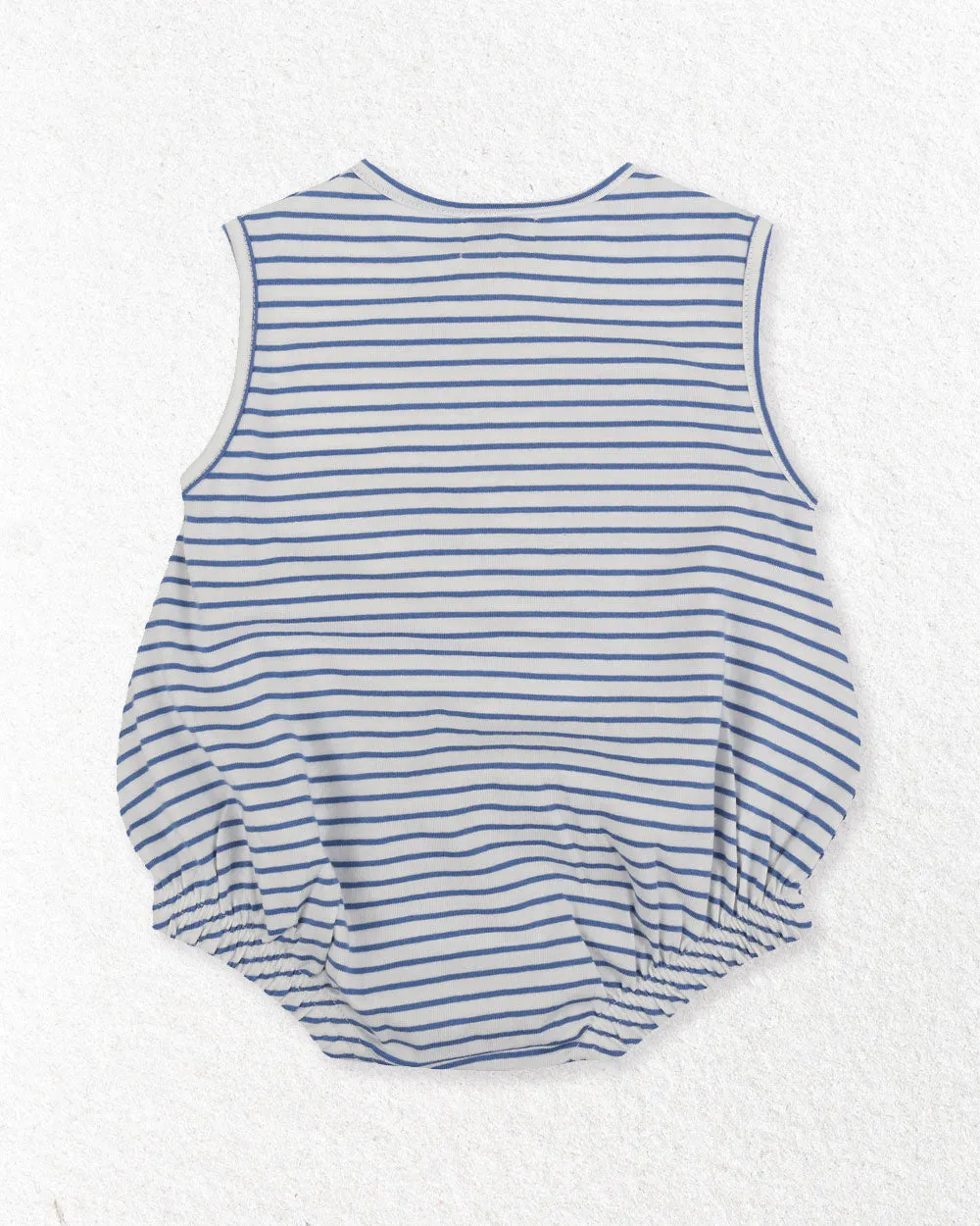 Blue Stripe Print Romper