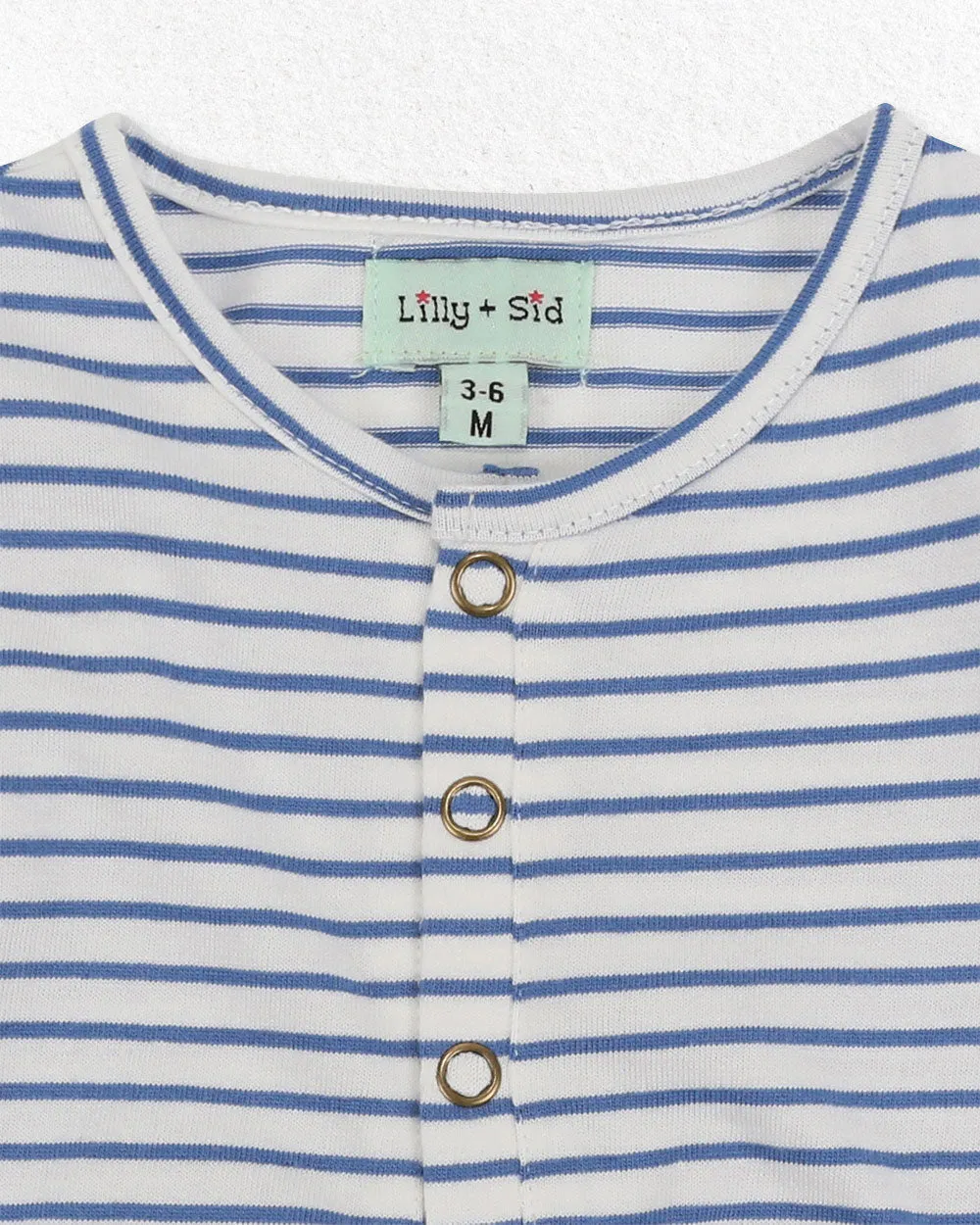 Blue Stripe Print Romper