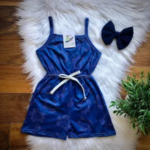 Blue Turtle Girl’s Romper