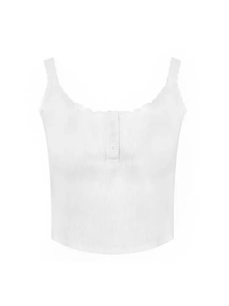 Blush Ribbon Tie Top Snowy Lace Tank