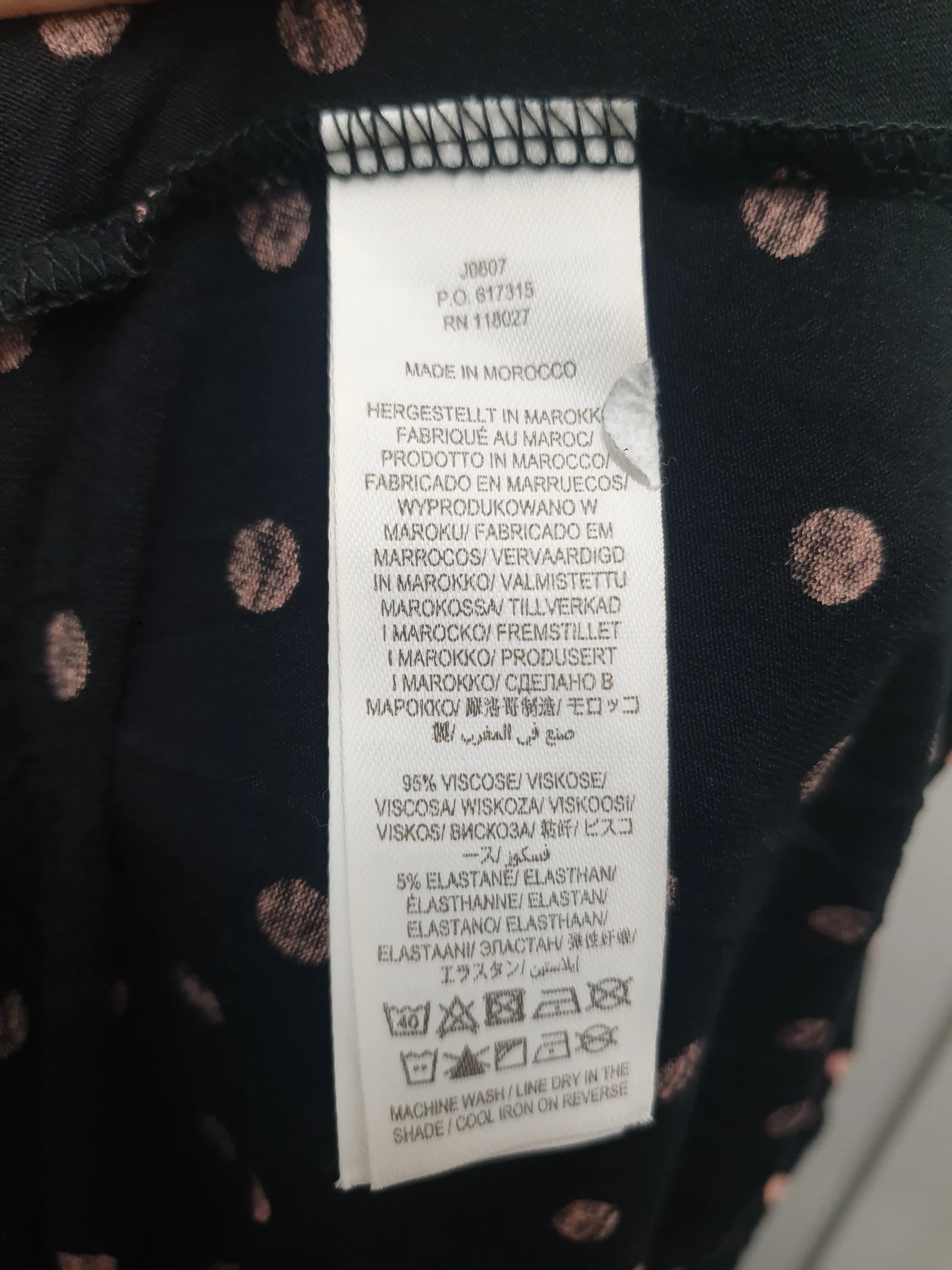 Boden black long sleeve dress with pink polka dots size UK 10