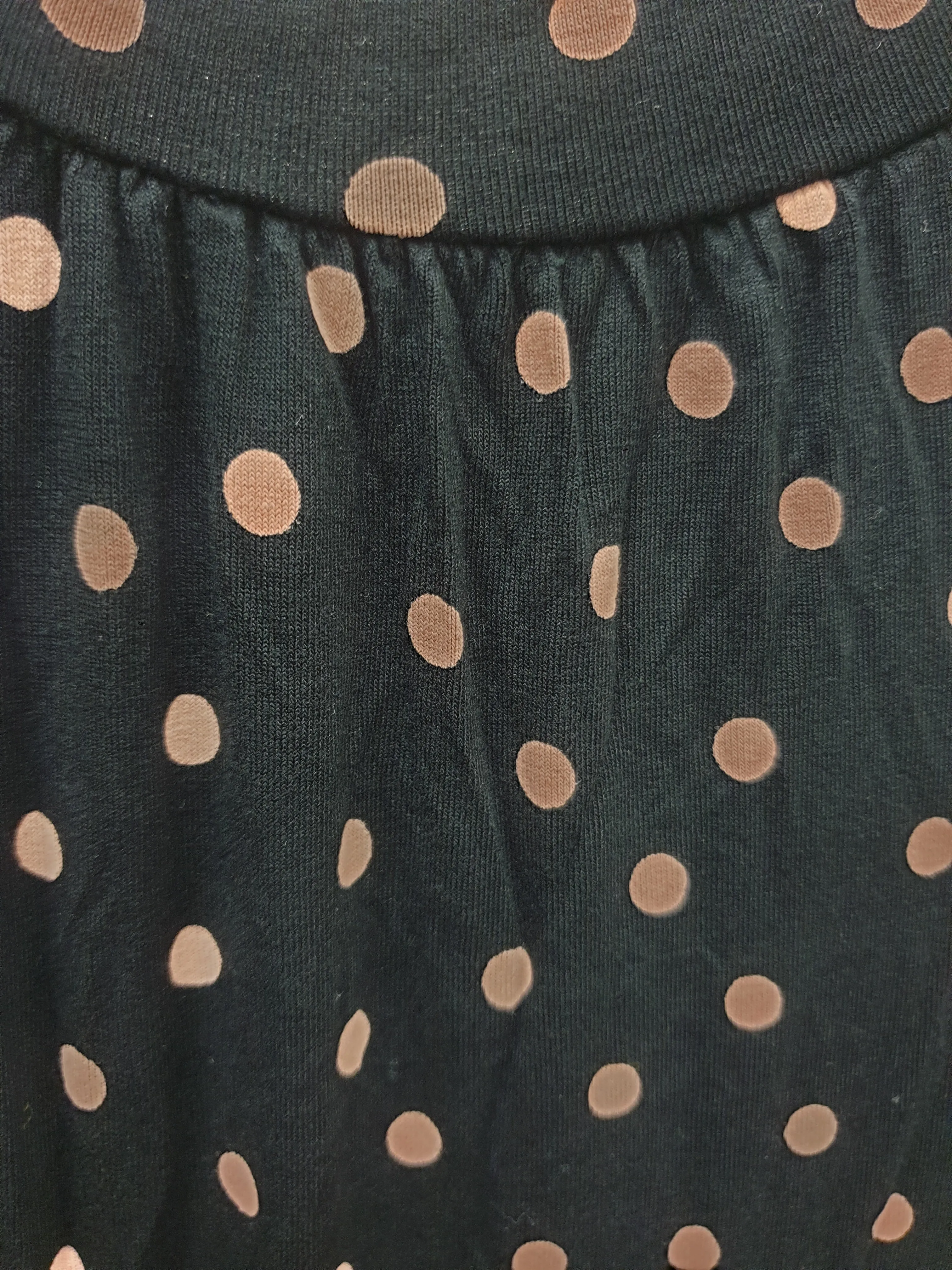 Boden black long sleeve dress with pink polka dots size UK 10