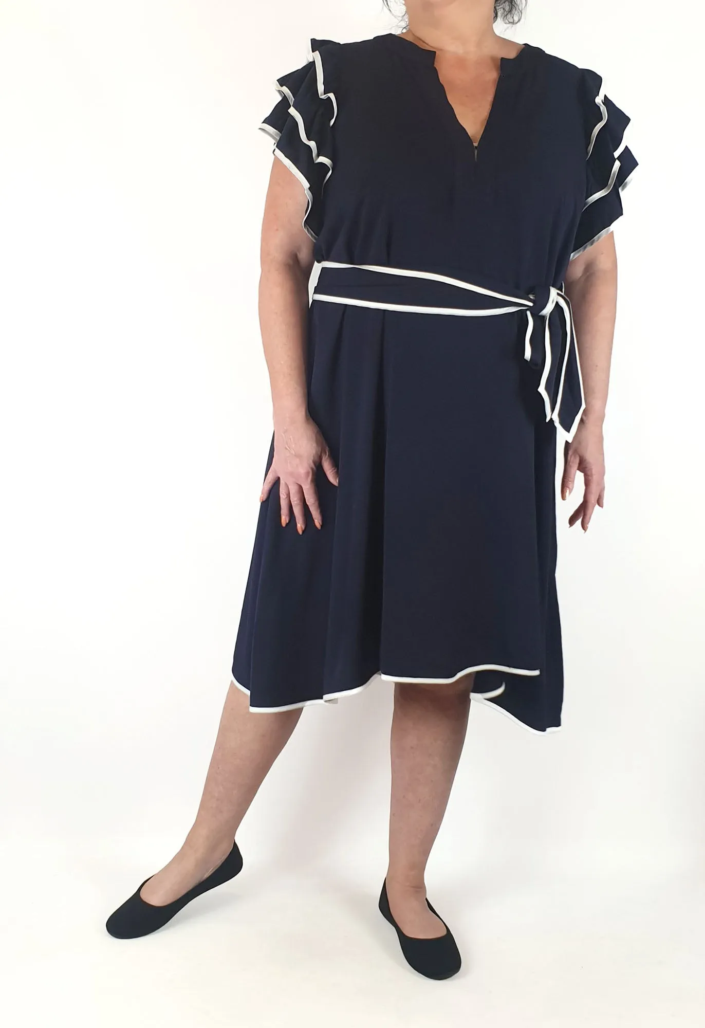Bohemian Traders navy dress size L, best fits 16-18
