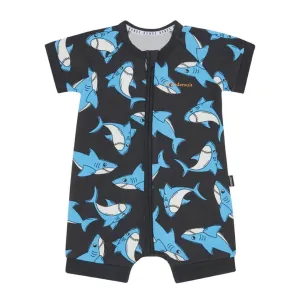 BONDS Shorty Zippy Romper - Shark Swirl