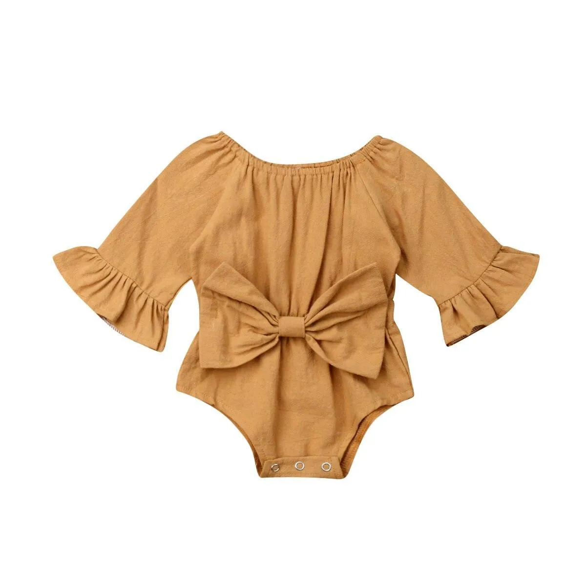 Bowknot Flared Sleeve Bodysuit