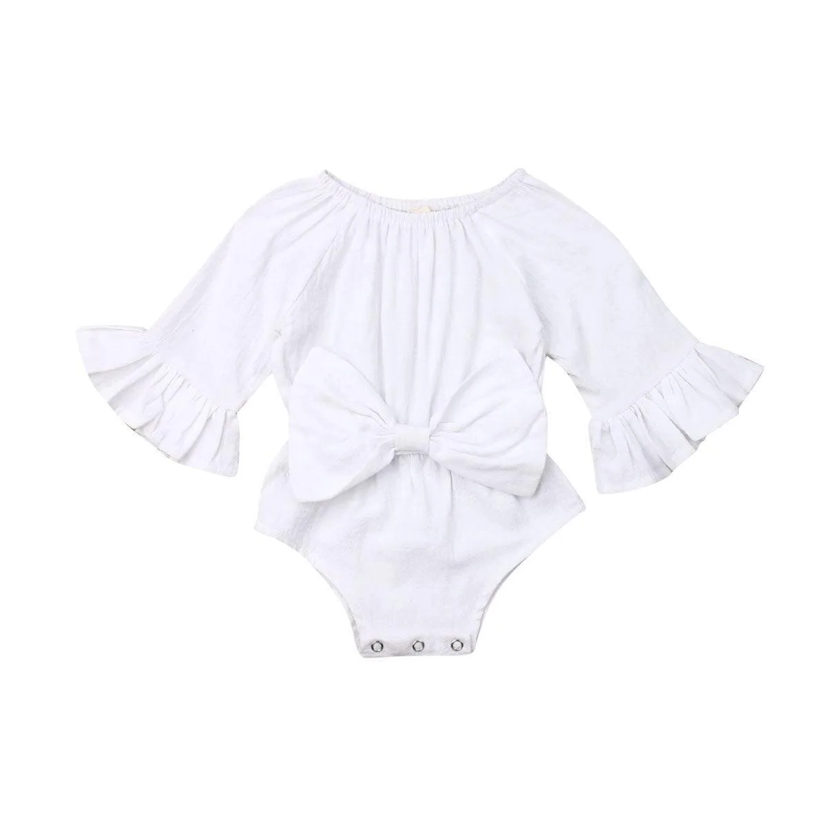 Bowknot Flared Sleeve Bodysuit