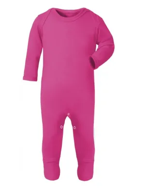 Bright Cerise Pink Footed Baby Romper Sleepsuit 3 to 12 months