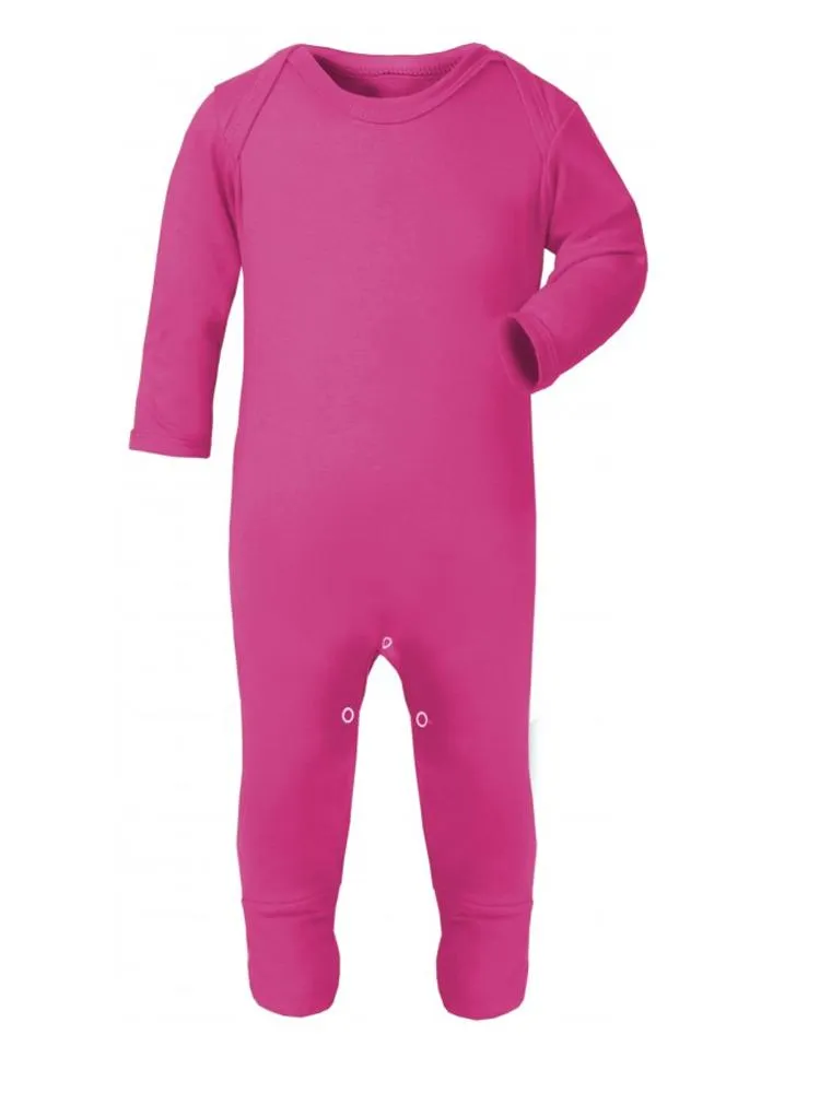 Bright Cerise Pink Footed Baby Romper Sleepsuit 3 to 12 months
