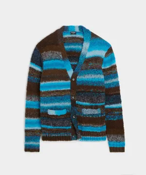 Broken Stripe Cardigan in Blue Toile