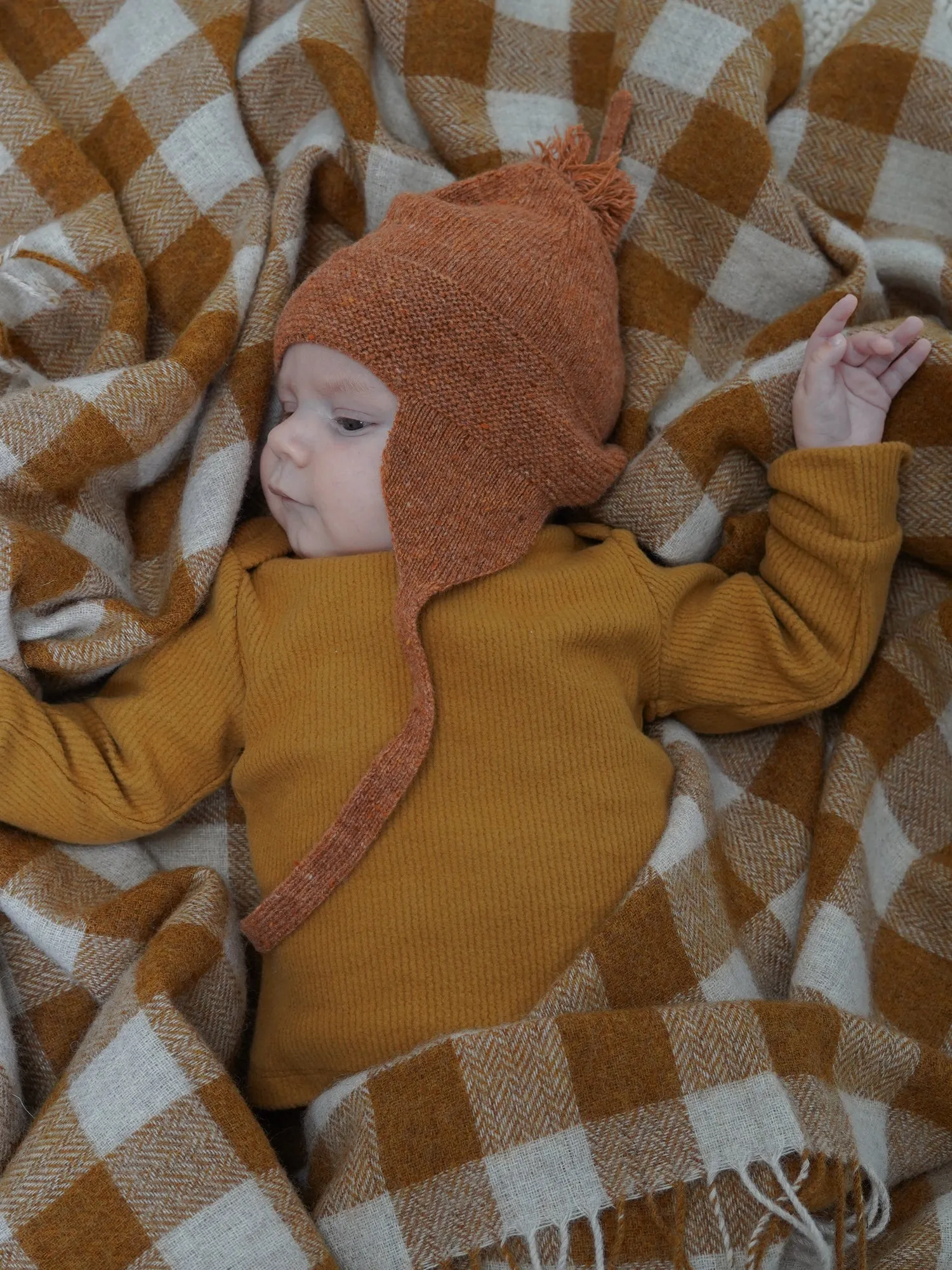Brown Ribbed Long Sleeve Top