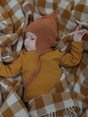 Brown Ribbed Long Sleeve Top