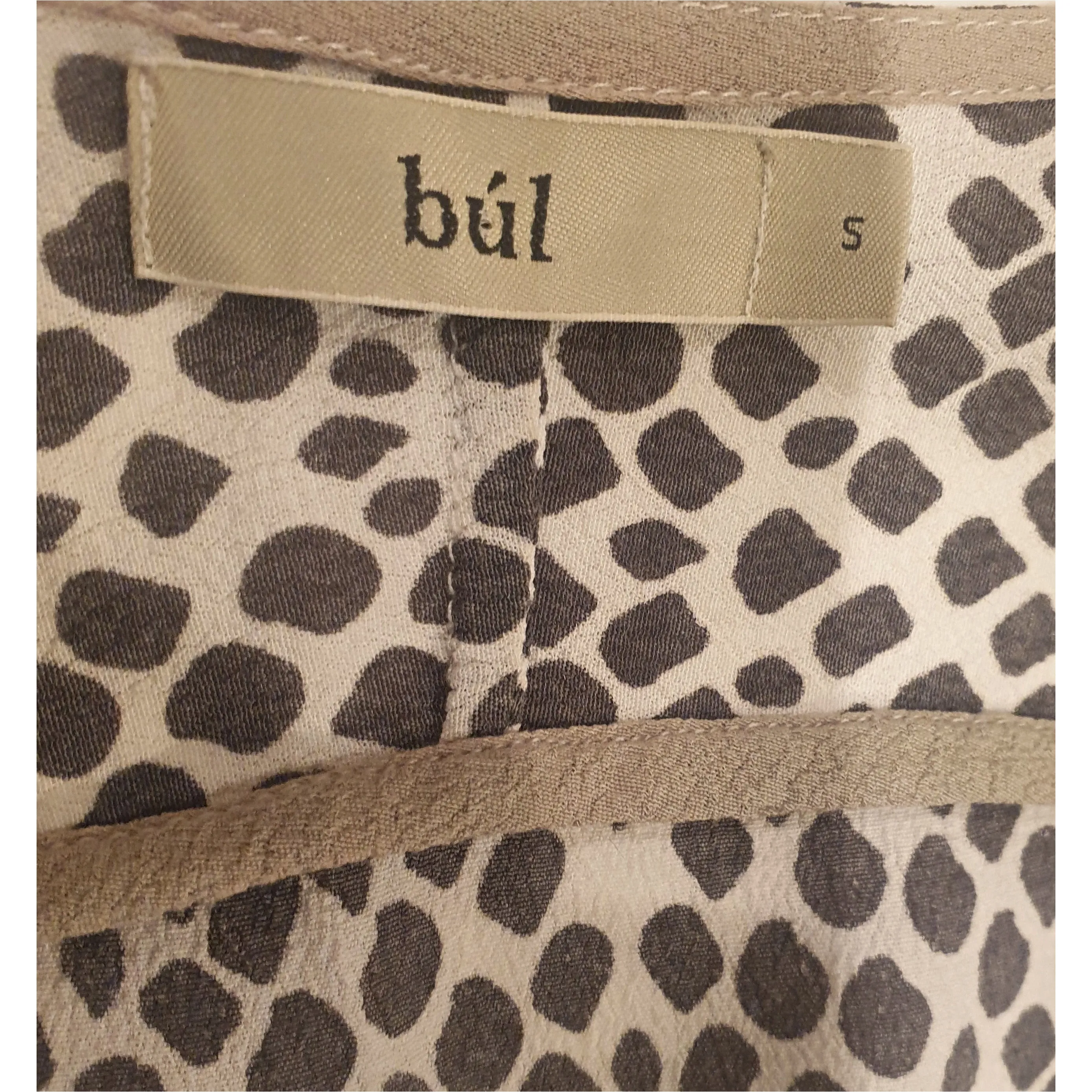 Bul neutral grey brown animal print dress size S (best fit 8)