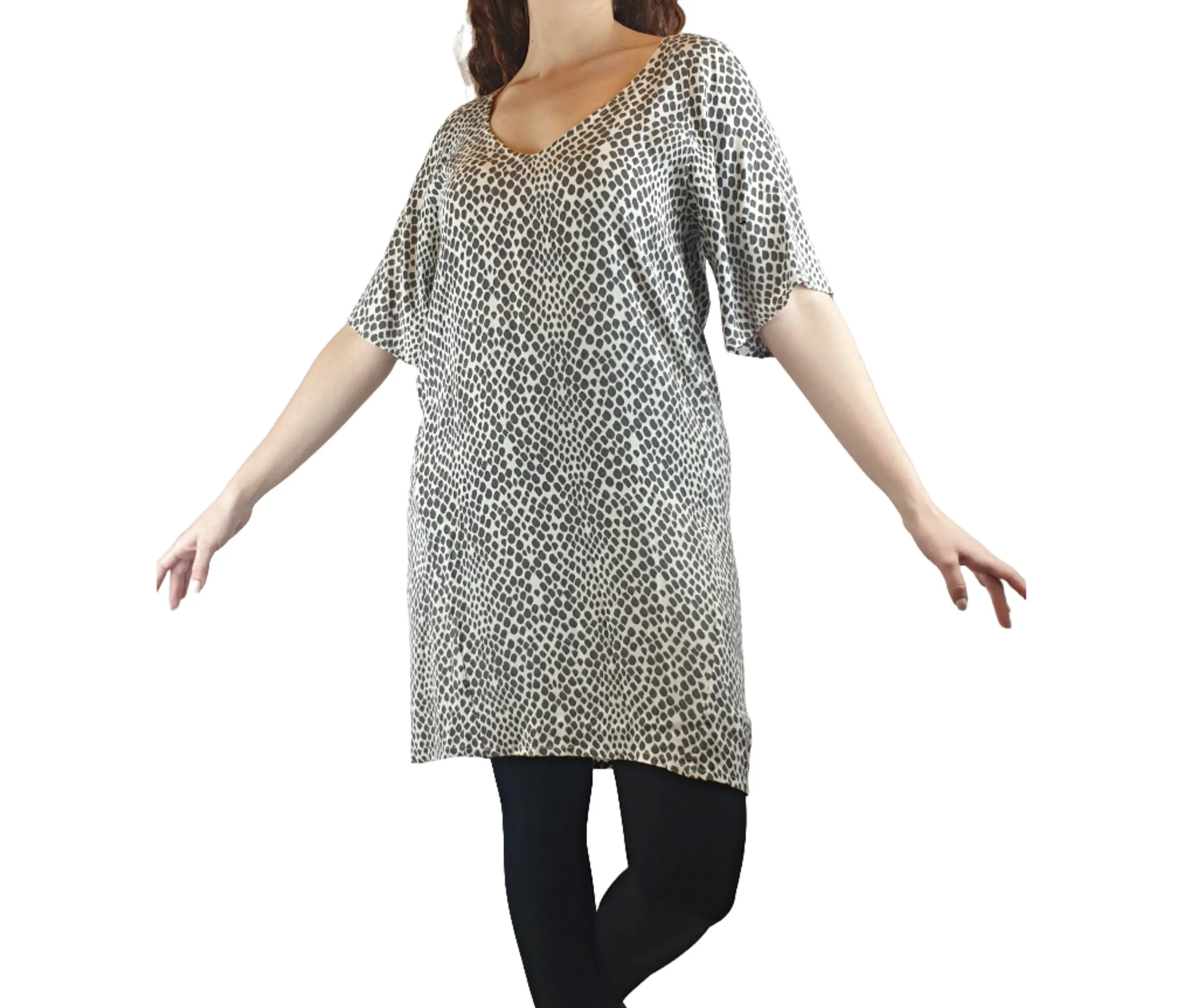 Bul neutral grey brown animal print dress size S (best fit 8)