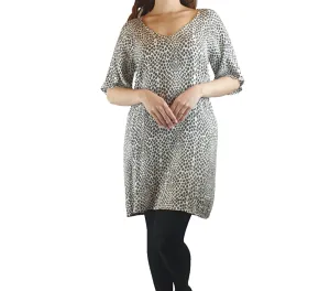 Bul neutral grey brown animal print dress size S (best fit 8)