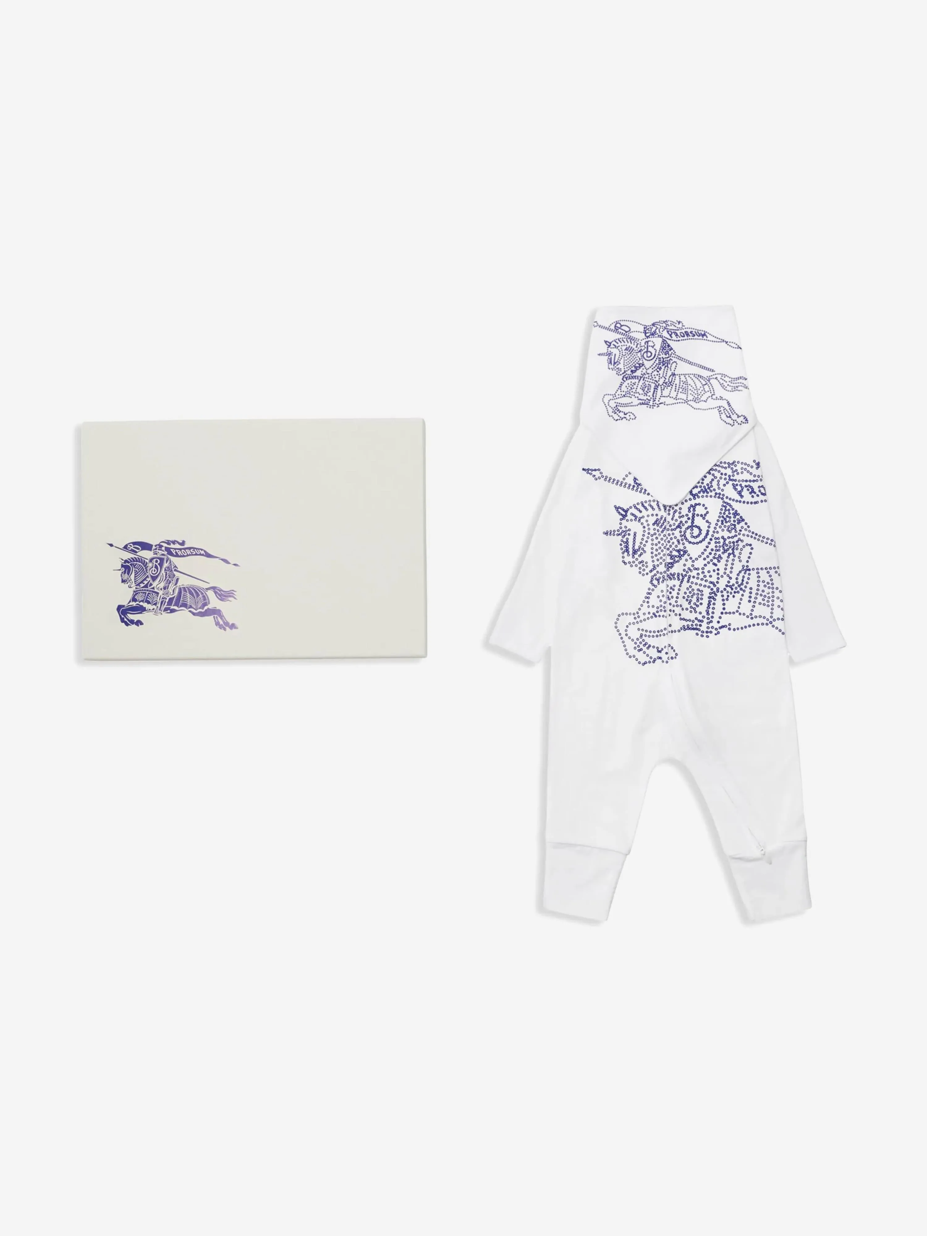 Burberry Baby Claude XL Romper Gift Set in White
