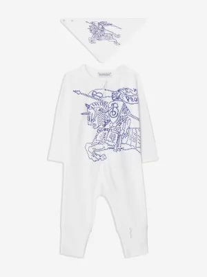 Burberry Baby Claude XL Romper Gift Set in White