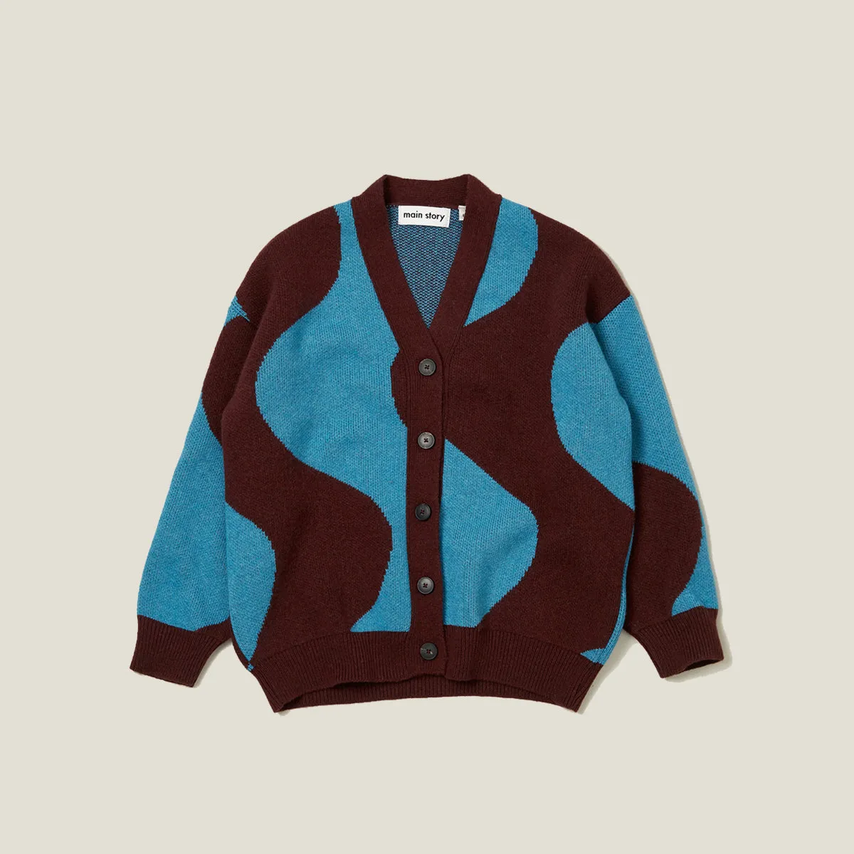 Burgundy Jacquard Knit Cardigan