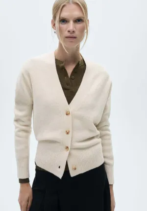 Button knit cardigan - Light/pastel Brown