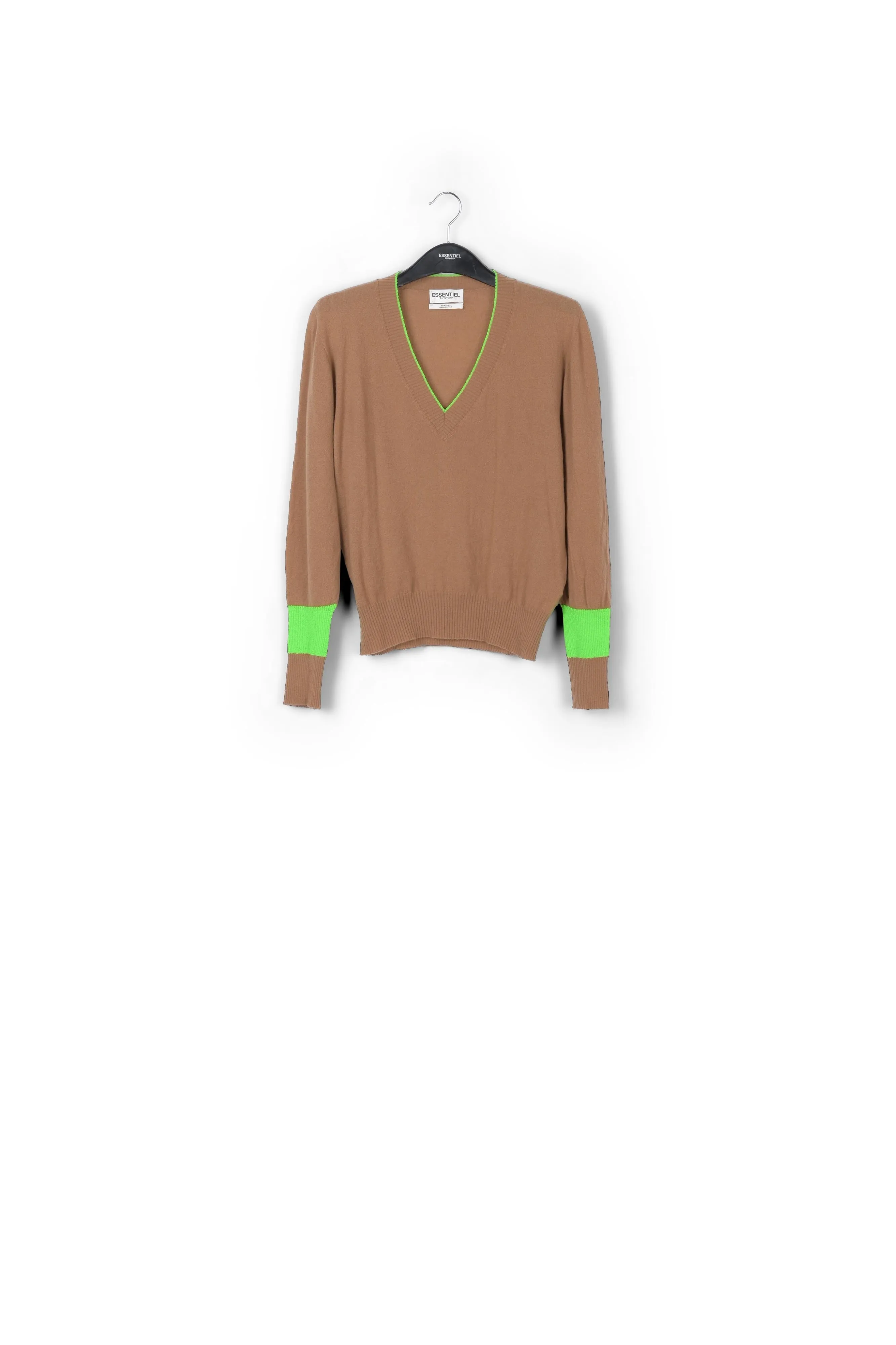 Camel v-neck light knit sweater