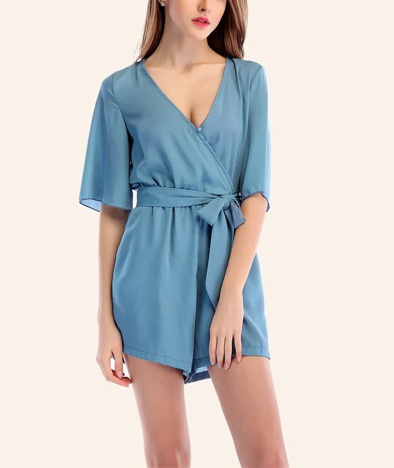 Candy-colored Chiffon Casual Jumpsuit