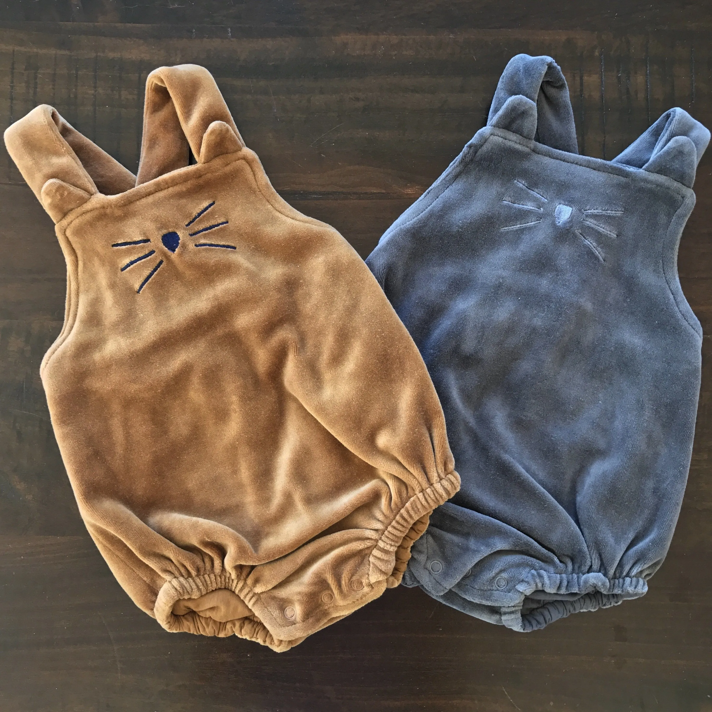 Caramel Velvet Kitty Romper