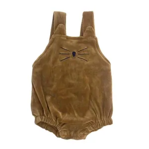 Caramel Velvet Kitty Romper