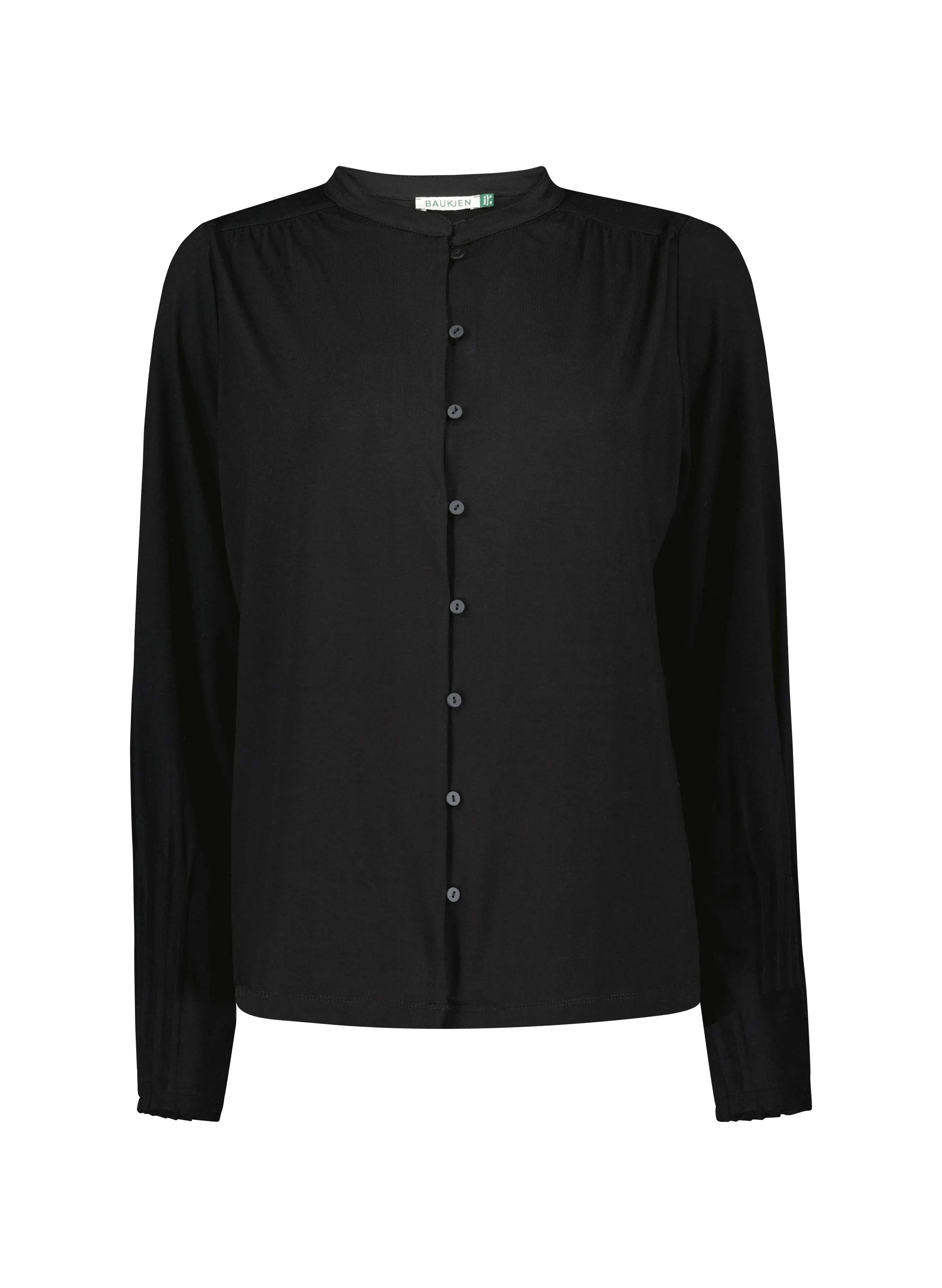 Caroline LENZING™ ECOVERO™ Button Detail Blouse | Caviar Black