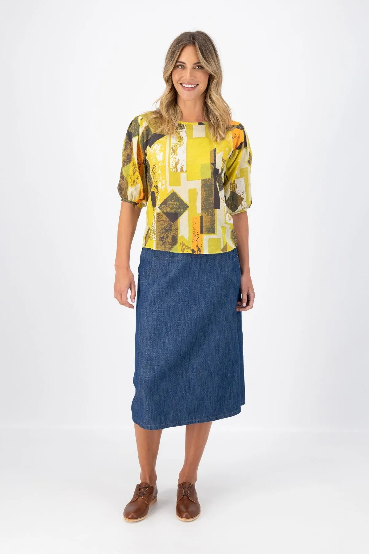 Casco Blouse Splice in Seersucker