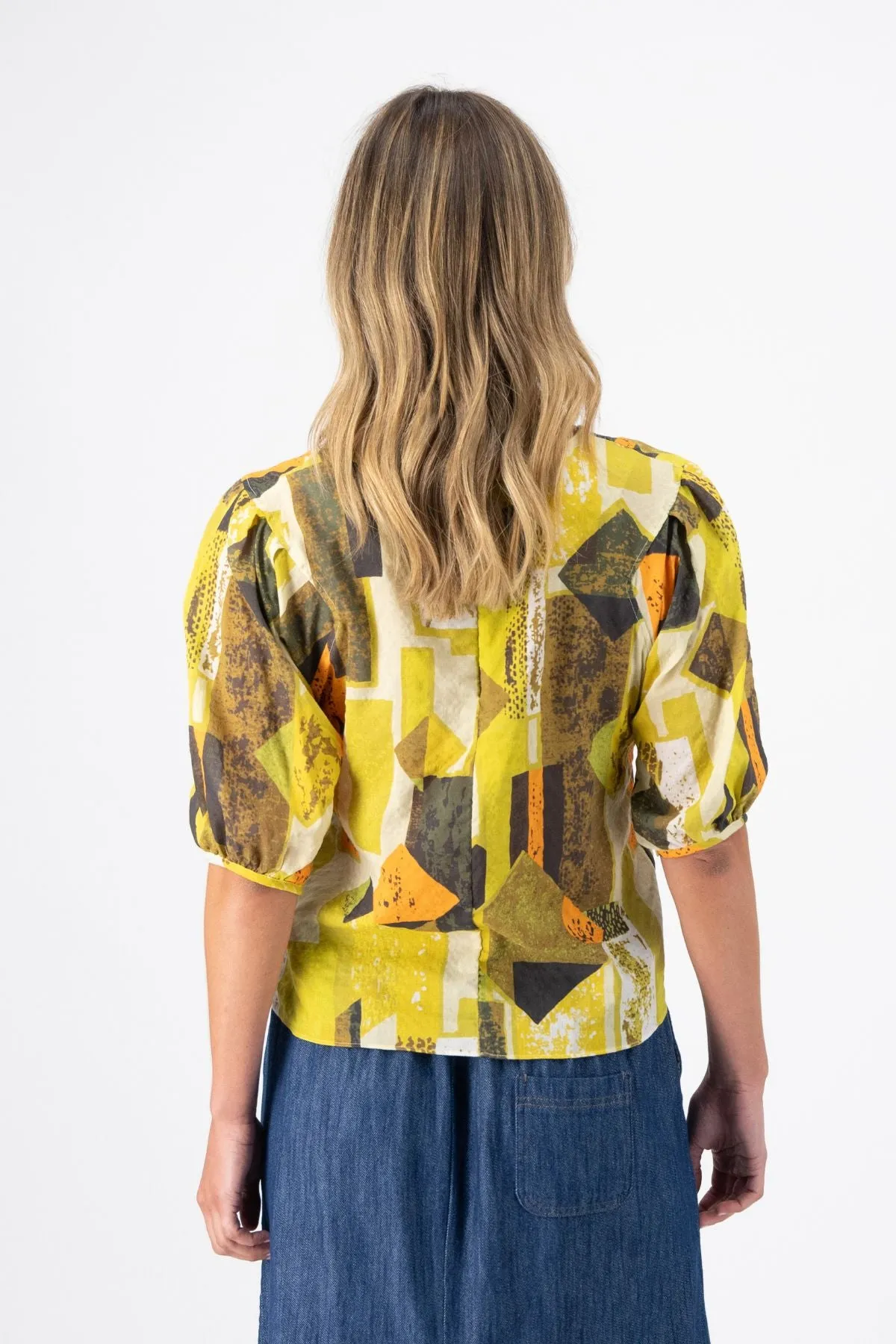 Casco Blouse Splice in Seersucker