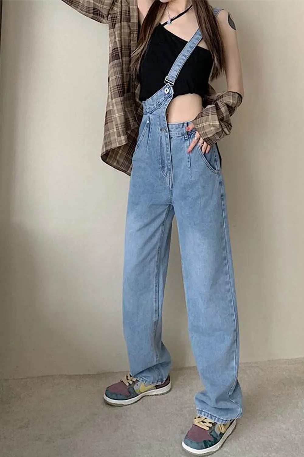 Casual Irregular Design Denim Jumpsuits