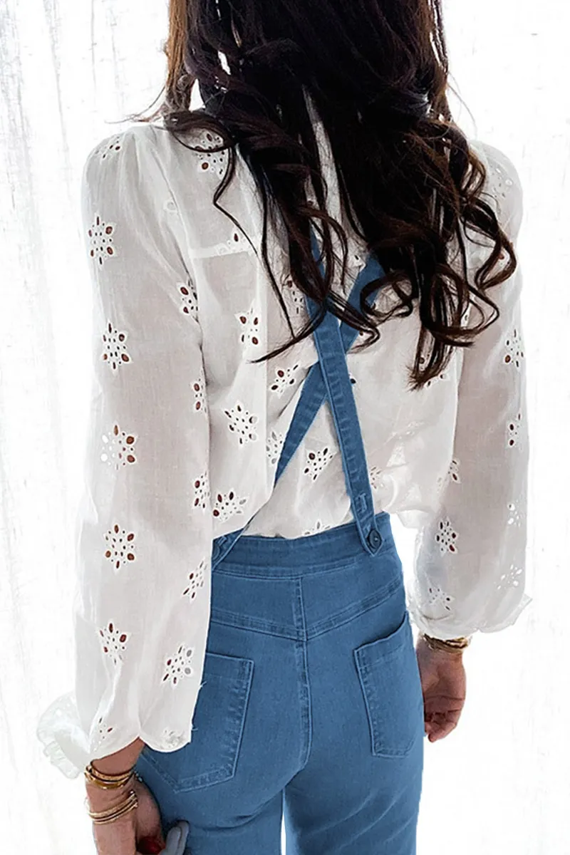 Casual Solid Buttons Stringy Selvedge Strapless Regular Jumpsuits