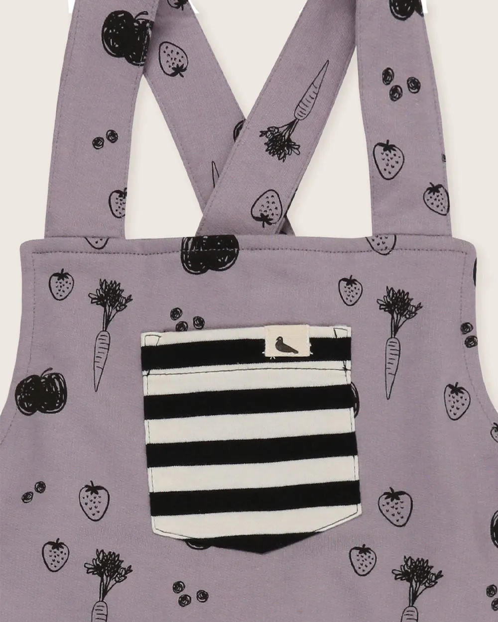 Charcoal Grey Fruit Print Playsuit