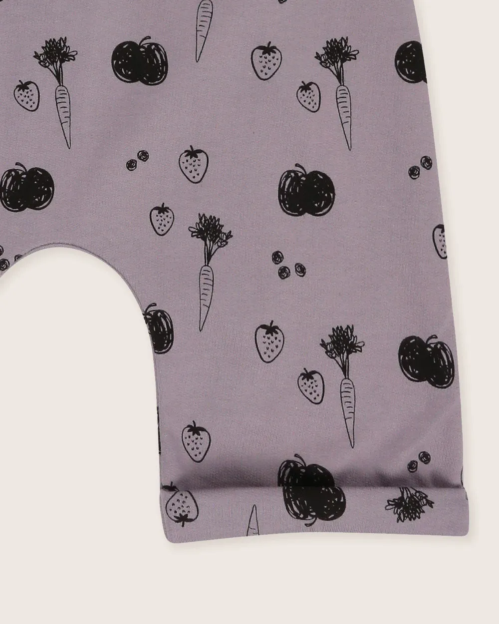 Charcoal Grey Fruit Print Playsuit