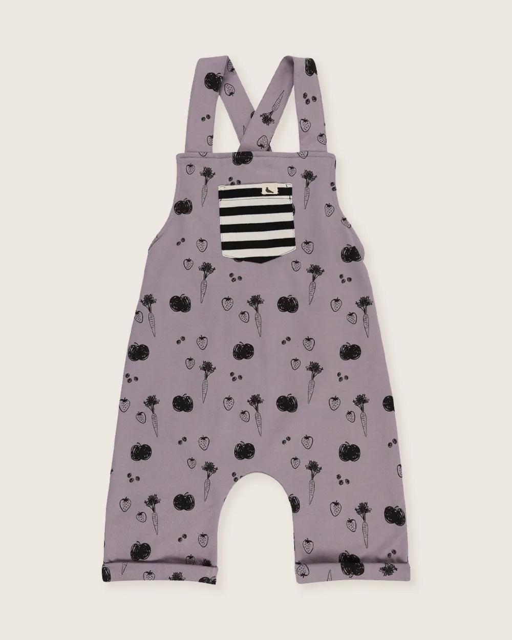 Charcoal Grey Fruit Print Playsuit