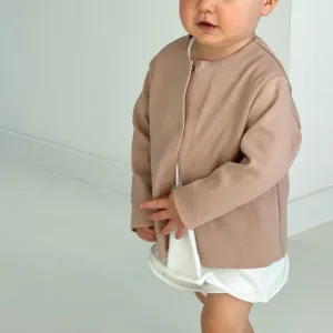 Chia Cotton Rib Cardigan (Biscuit)