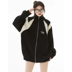 Chic Full Zip Turtleneck Cardigan for Y2K Winter Fashion