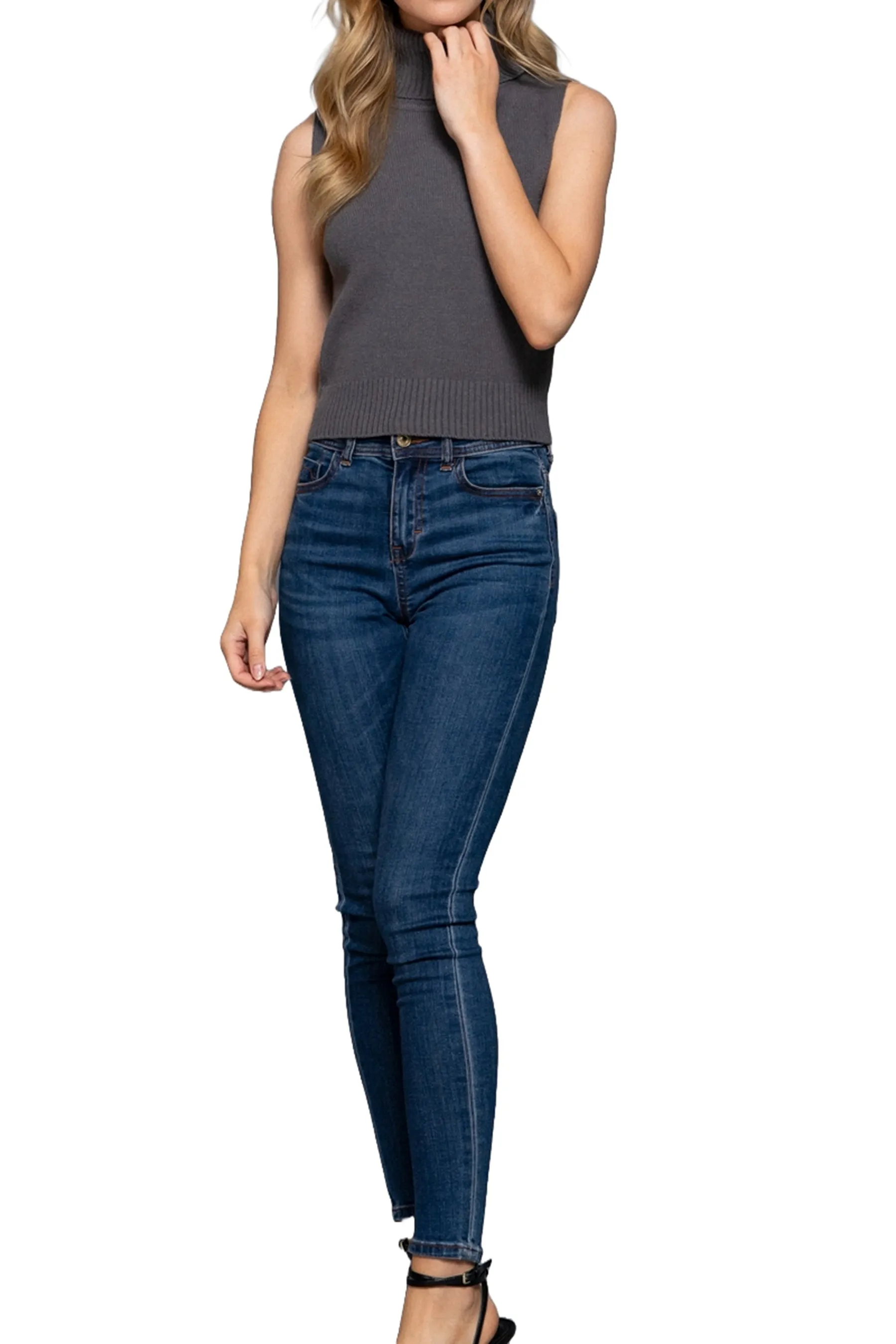 Chic Turtle Neck Sweater Top Sleeveless Design for Layering ZSW14149C28 $9Each