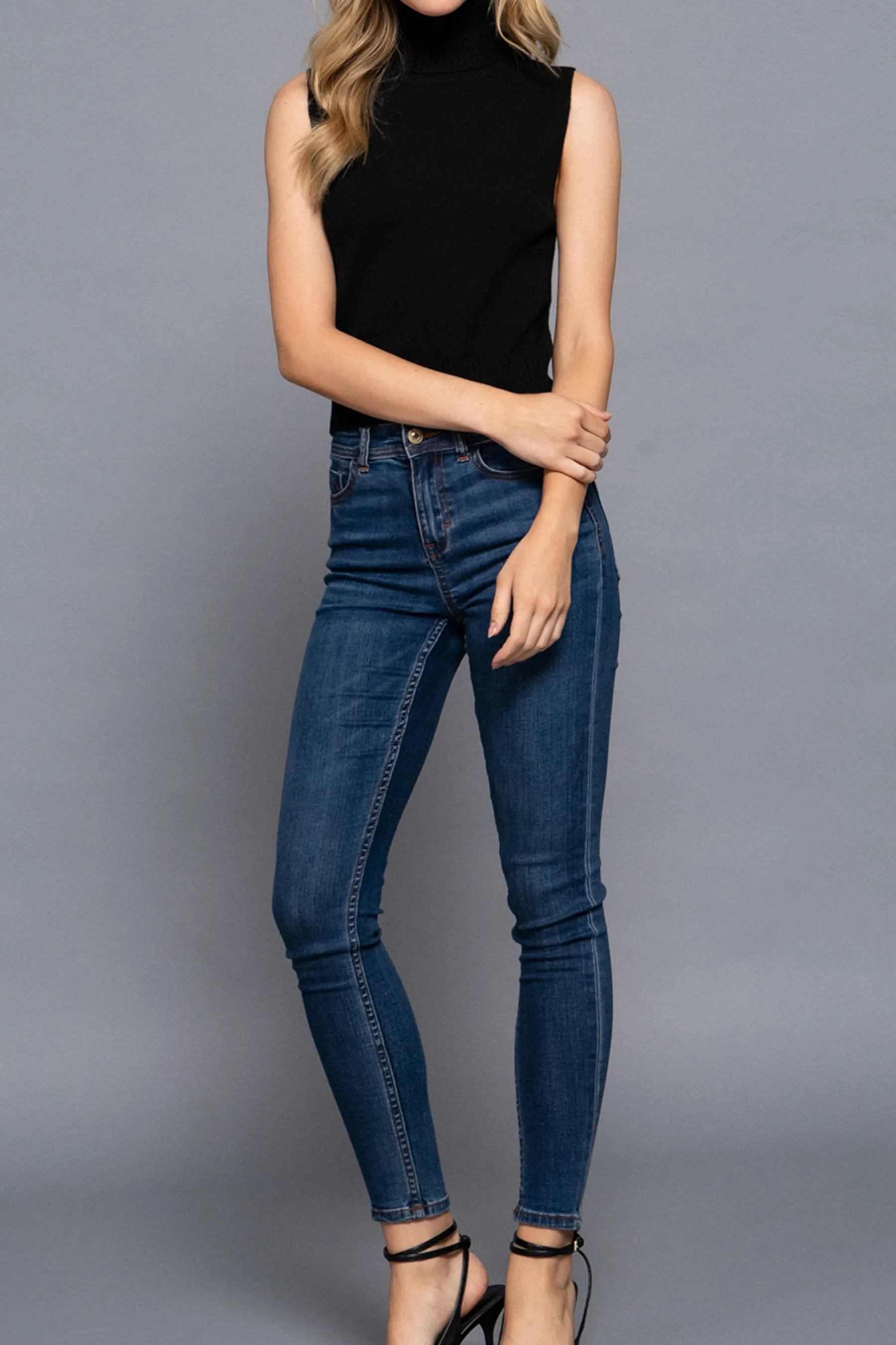 Chic Turtle Neck Sweater Top Sleeveless Design for Layering ZSW14149C28 $9Each