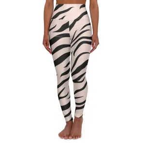 Chic Zebra Print High Waisted Yoga Leggings - Stylish Athletic Wear for Fitness Enthusiasts