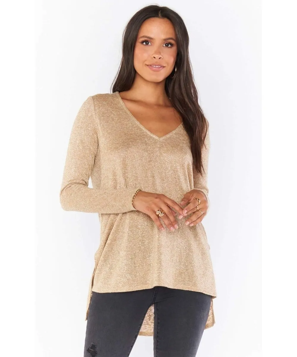 Clark Tunic Top Gold Sparkle