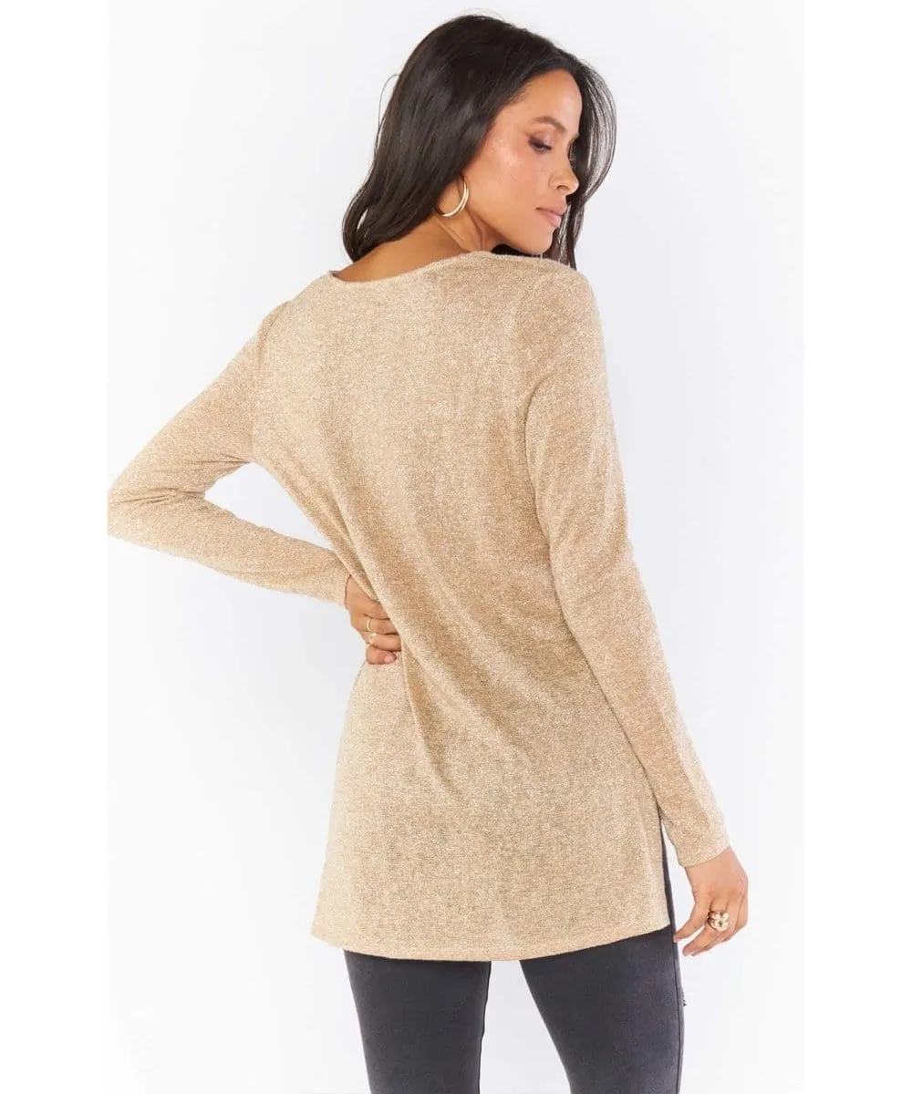 Clark Tunic Top Gold Sparkle