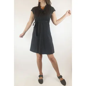 Claude Maus preloved black cap sleeve dress size 8