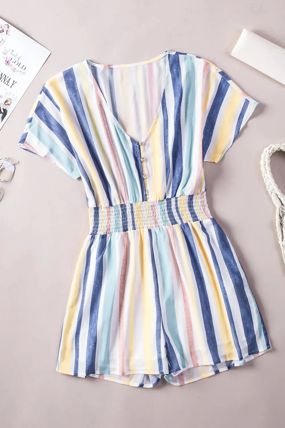 Colorful Button Romper