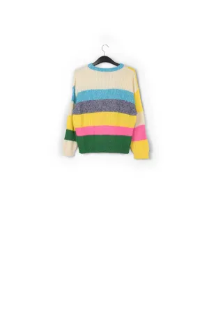 Colorful patchwork knit sweater