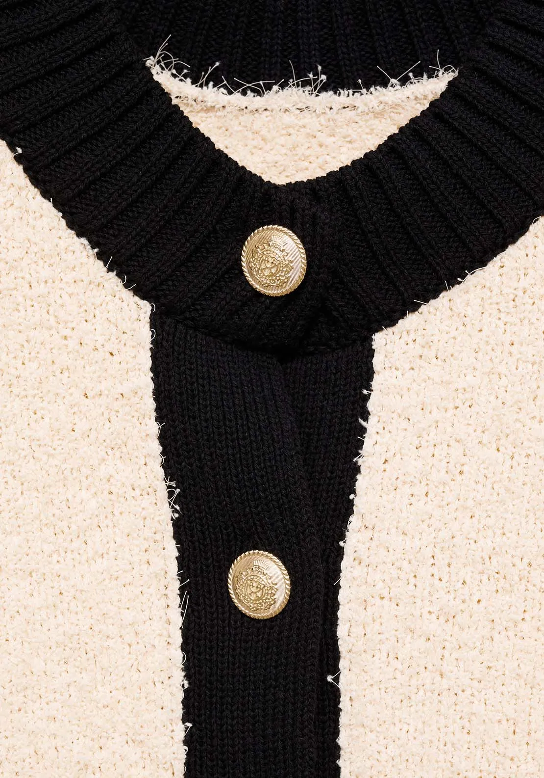 Contrasted buttons jacket - Light Beige