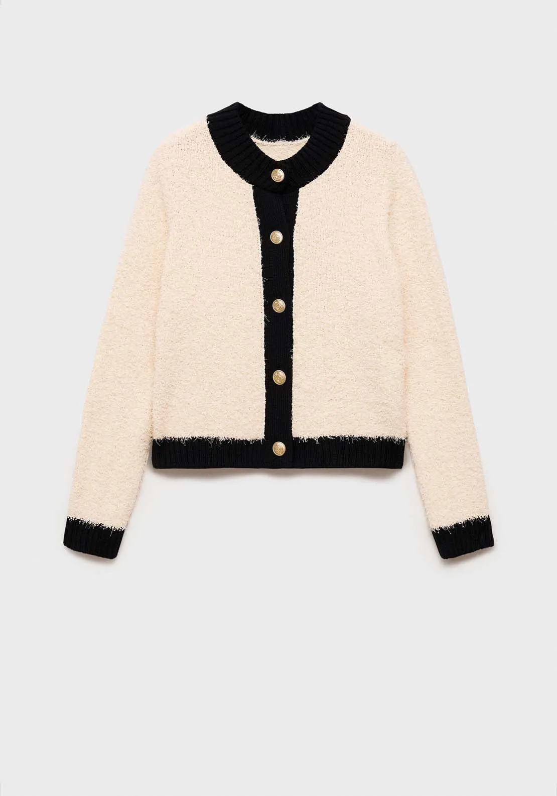 Contrasted buttons jacket - Light Beige